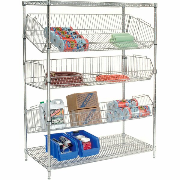 Nexel Adjustable Wire Bin Rack, 48inW x 18inD x 63inH 832203